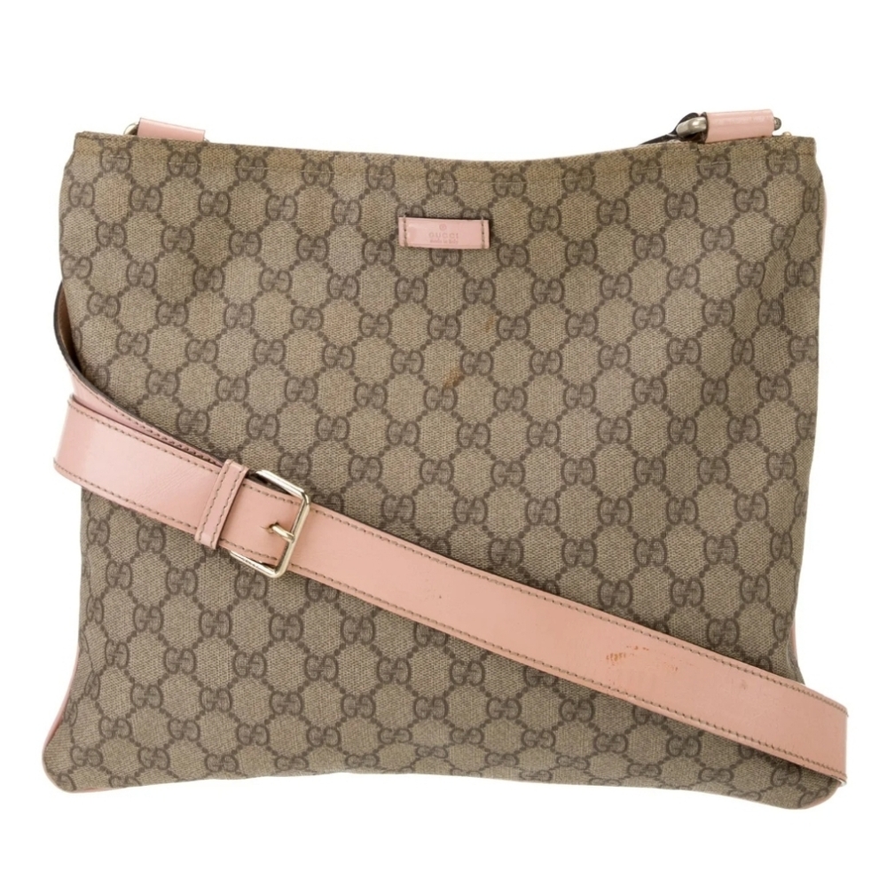 Gucci Monogram Crossbody Bag - Brown and Pink